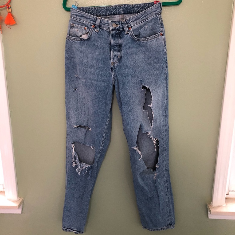 Denim Distressed Mom Jean